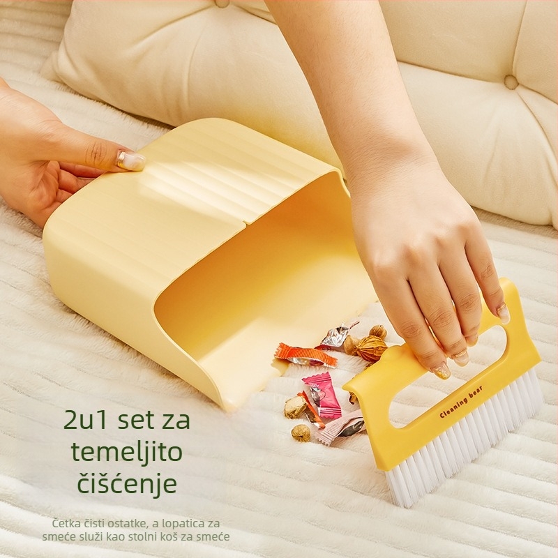 Mini set za čišćenje stola: metlica i lopatica za prašinu za tipkovnicu