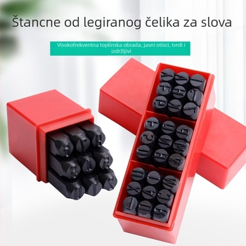 Čelični kalup za slova i brojeve za nakit — zakrivljene kartice s slovima za narukvice; bušenje i graviranje na zlato i srebro, ručna izrada