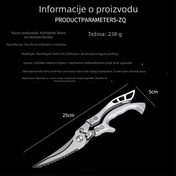 Nerđajući čelične višenamjenske škare za kosti ribe i pile, kuhinjske škare za kućnu upotrebu