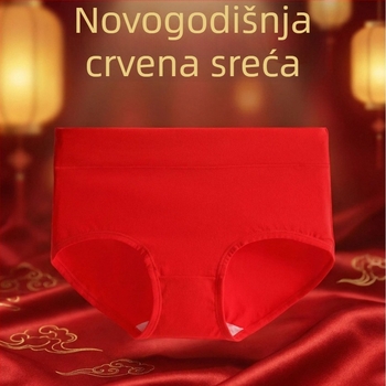Žensko donje rublje od 100% pamuka, jarko crvene boje, sretna godina po horoskopu, plus veličina, antibakterijsko, bešivne gaćice