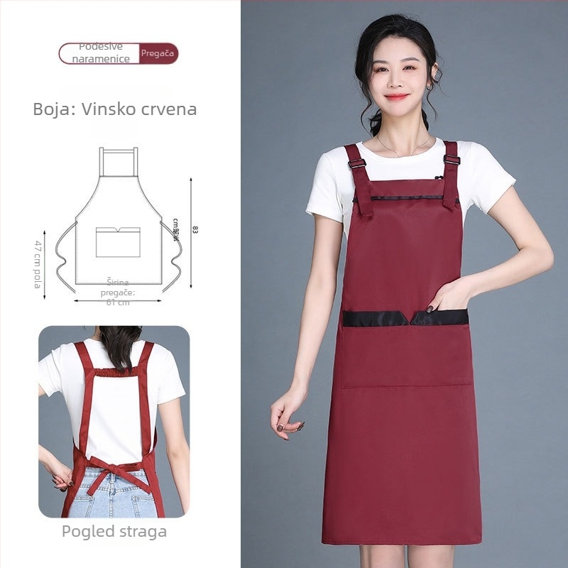 Vlastita veleprodajna pregača s logotipom za komercijalne kuhinje, salone za nokte i trgovine milk tea, s podesivim naramenicama