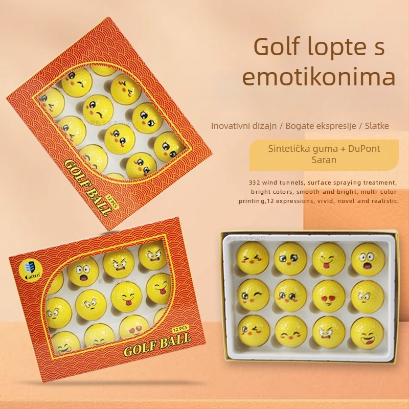 Golf lopta s motivom slatke ptice, izražajan dizajn i živ prikaz, elegantno poklon pakiranje, mogućnost otiska logotipa i prilagodbe.