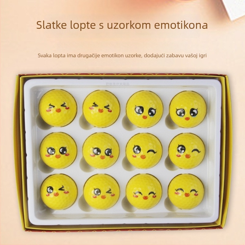 Golf lopta s motivom slatke ptice, izražajan dizajn i živ prikaz, elegantno poklon pakiranje, mogućnost otiska logotipa i prilagodbe.