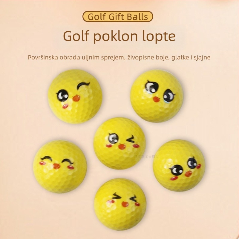Golf lopta s motivom slatke ptice, izražajan dizajn i živ prikaz, elegantno poklon pakiranje, mogućnost otiska logotipa i prilagodbe.