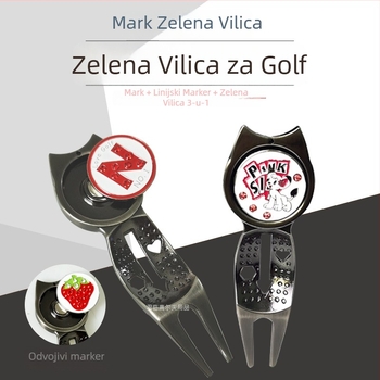 Golf 3-u-1 marker linije za zelenu travu, cinkova legura, višenamjenski golf dodatak