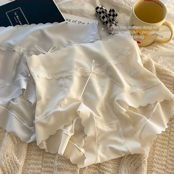 Ženske gaćice s visokim strukom, kontrolom trbuha i podizanjem bokova, dišuće Ice Silk tkanine, Morandi nijanse, minimalistički dizajn s mašnicom