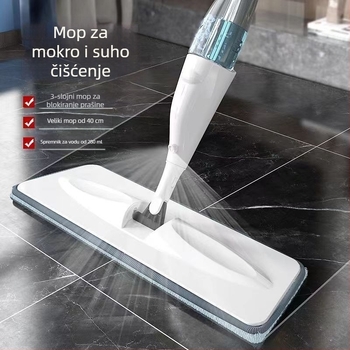 Ploški mop s vodnim raspršivačem za dezinfekciju i sterilizaciju, suho–mokro odvajanje, kućna upotreba s pamučnim krpom