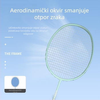 Raketa za badminton od punog karbona, macaron boje, za odrasle i studente, za igru u paru, profesionalna natjecanja i trening, izdržljiva