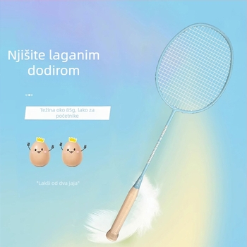 Raketa za badminton od punog karbona, macaron boje, za odrasle i studente, za igru u paru, profesionalna natjecanja i trening, izdržljiva