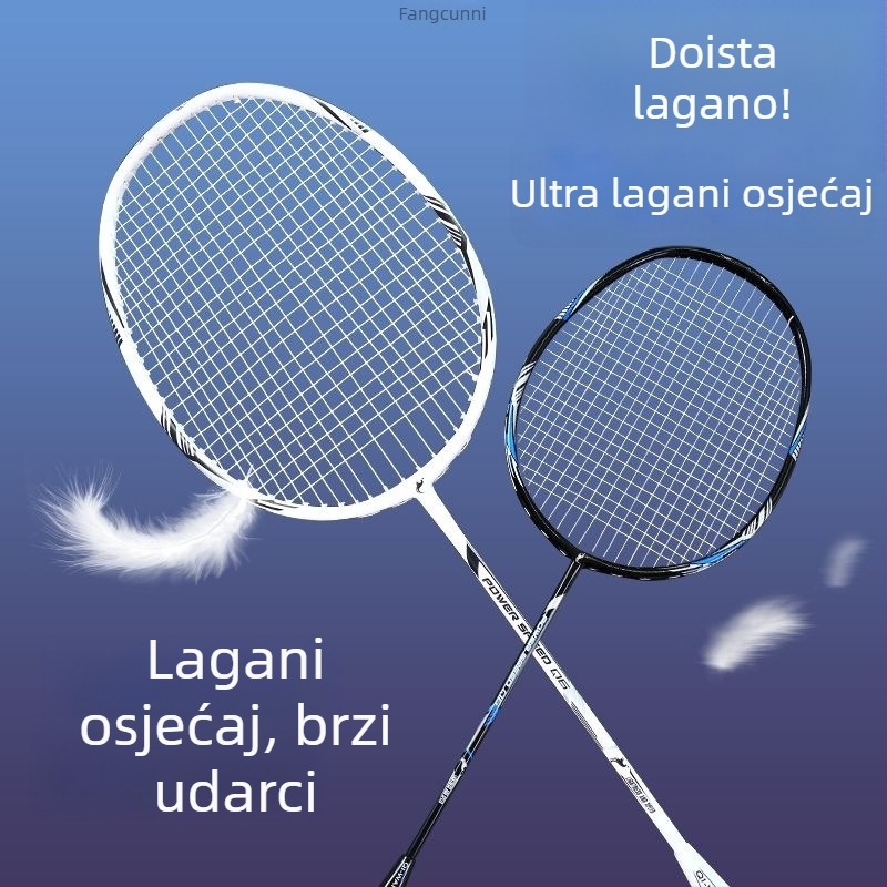 Izbalansirana 4U lagana badminton raketa od karbonskih vlakana, za muškarce i žene, za trening i natjecanje