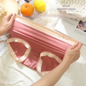 Plus-size jednodelne gaćice od ice silk, visokim strukom, brzo sušeće, bez šavova, oblikovanje trbuha, za fitness i jogu, trokutasti kroj, tanak