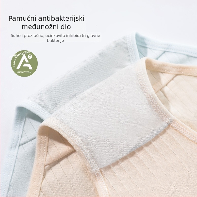 Damske pamukaste gaćice klase A, mekane, prozračene i antibakterijske, srednje visine struka