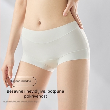 2025 nova ženska gaćice Ice Silk visokim strukom, s pamukom podstavom u području prepona, produženi prepona, plus size, lagane ljetne šortse