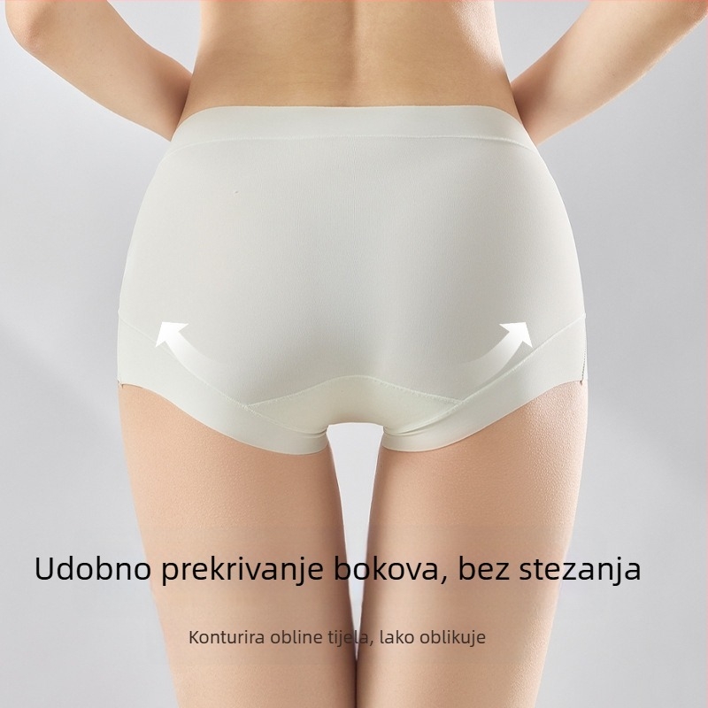 2025 nova ženska gaćice Ice Silk visokim strukom, s pamukom podstavom u području prepona, produženi prepona, plus size, lagane ljetne šortse
