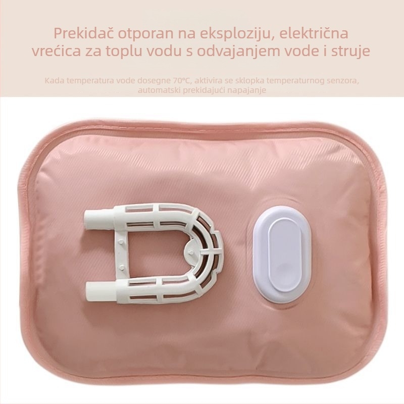 Slatki plišani električni topli paket s vodom – punjiv, zagrijava trbuh i ruke, otporan na eksplozije, pogodan za studentski dom