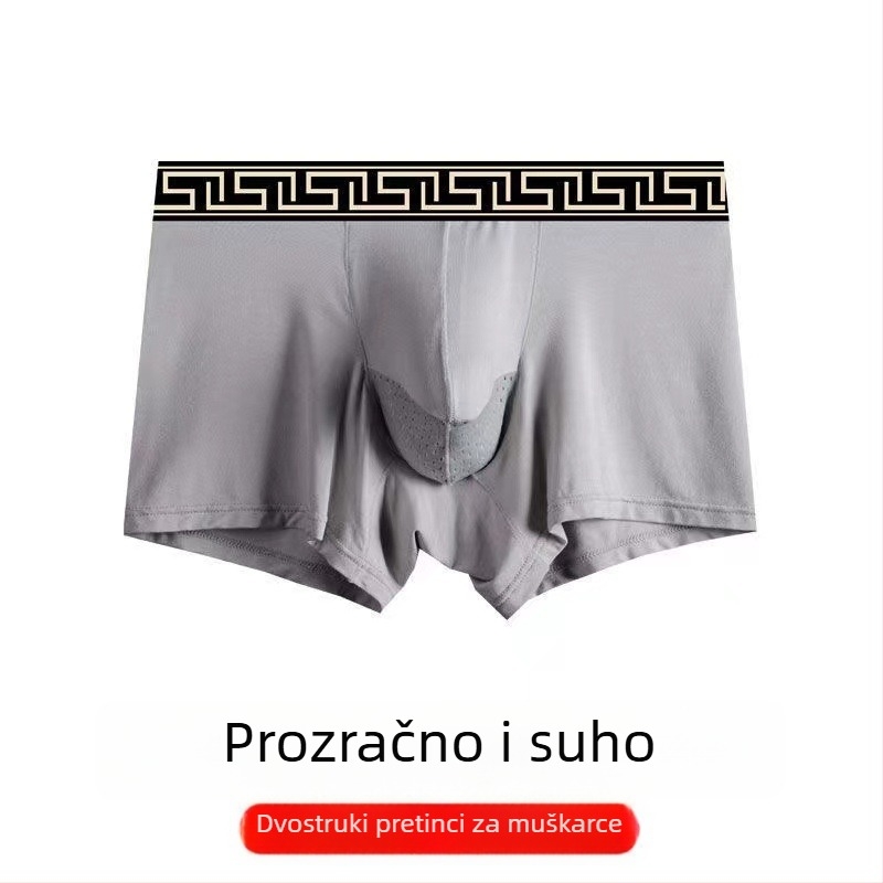 Muške bokserice s odvojenom džepom, Modal materijal, prozračna mrežasta tkanina, srednji dio struka, moderna muška donja odjeća