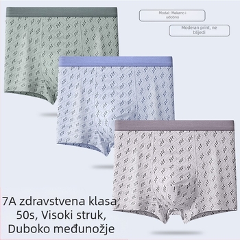 Ljetno muško modalno donje rublje, plus veličina, visoki pojas, boxer briefs, lagani materijal