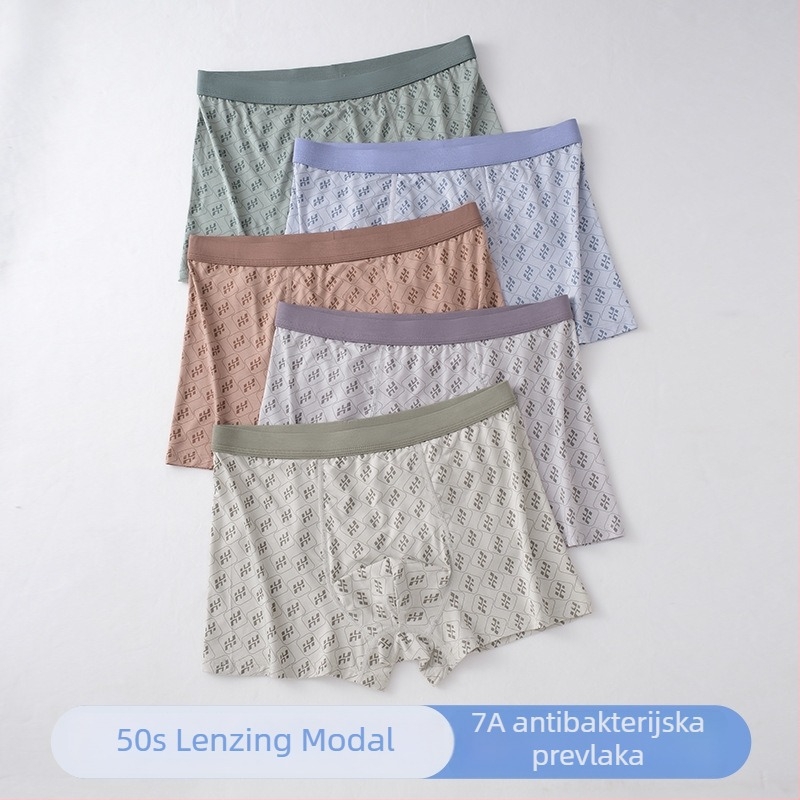 Ljetno muško modalno donje rublje, plus veličina, visoki pojas, boxer briefs, lagani materijal