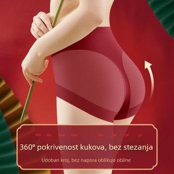 Crvene ženske bezšivne gaćice s visokim strukom, od najlona, antibakterijske, pamukasta podstava u preponskom dijelu, tanke ljetne verzije, proljeće 2026