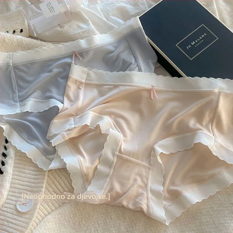 Japanske ultra-tanke ženske gaćice Ice Silk, srednji pojas, prozračne, pamuk u preponama