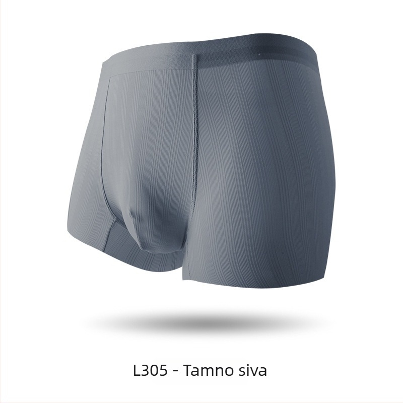 Muške bokserice od ice silk s mrežom jacquard, ultra tanke, antibakterijske, prozračne, bez šavova, srednji pojas