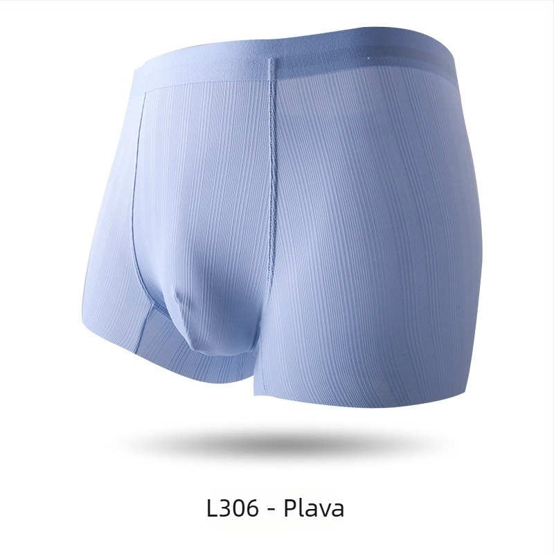 Muške bokserice od ice silk s mrežom jacquard, ultra tanke, antibakterijske, prozračne, bez šavova, srednji pojas
