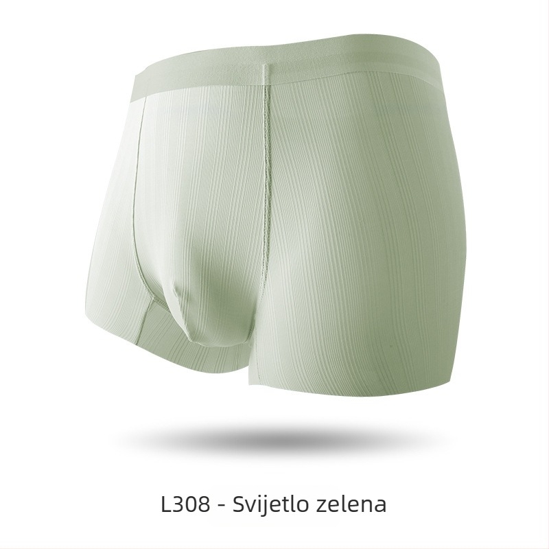 Muške bokserice od ice silk s mrežom jacquard, ultra tanke, antibakterijske, prozračne, bez šavova, srednji pojas