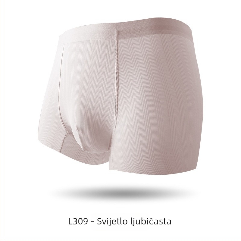 Muške bokserice od ice silk s mrežom jacquard, ultra tanke, antibakterijske, prozračne, bez šavova, srednji pojas