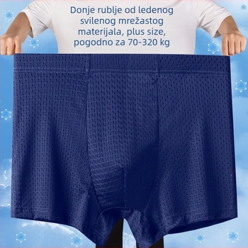 Muške boxerice velikog broja, visokim strukom, Ice Silk, prozračna mrežasta tkanina