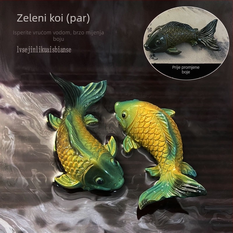 Ukras za čajni stol s ribicom koja mijenja boju