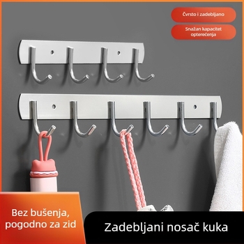 Zidni vješalica za ručnike i odjeću, snažno ljepilo, nehrđajući čelik 201, bez bušenja