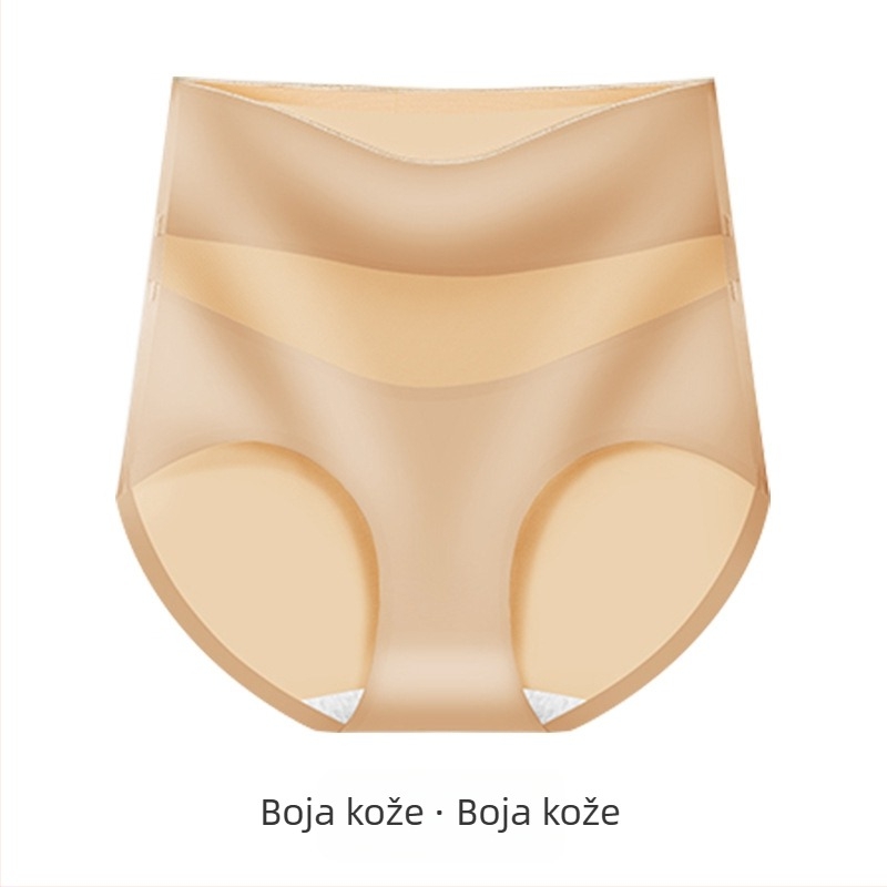 Ženske gaćice s visokim strukom, prozračni Ice Silk, kontrola trbuha, podizanje stražnjice, grafen antibakterijski, pamučna podstava