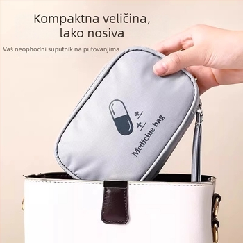 Putna prenosiva medicinska torbica i kompaktna kutija za lijekove, prva pomoć, pogodna za studentske domove