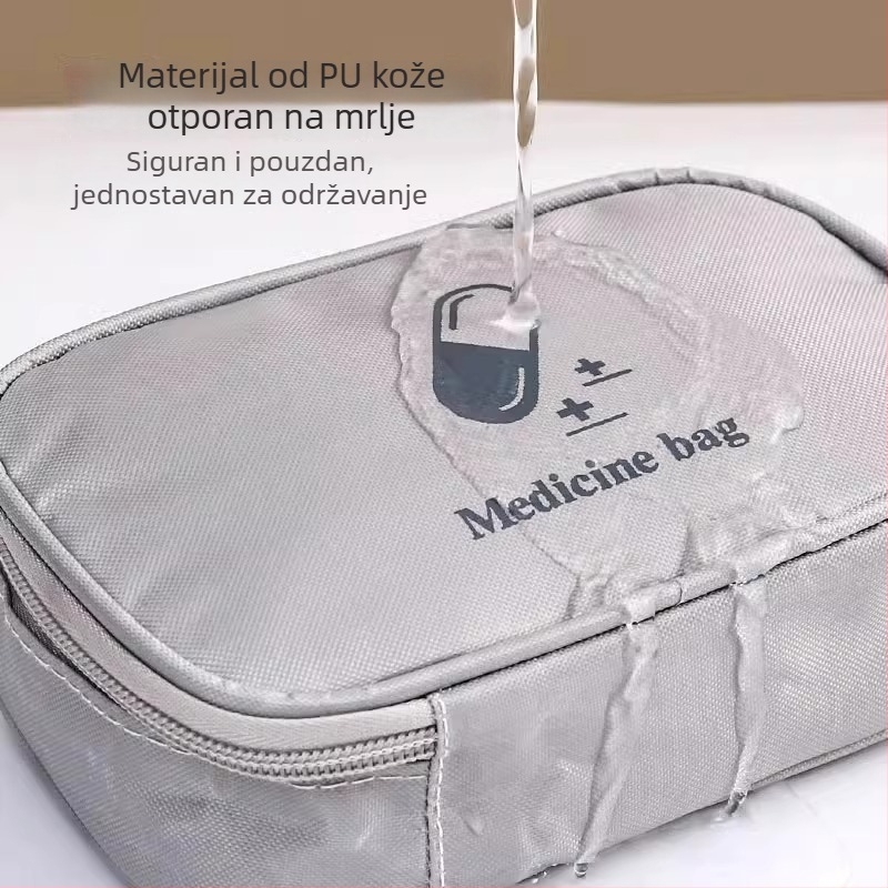 Putna prenosiva medicinska torbica i kompaktna kutija za lijekove, prva pomoć, pogodna za studentske domove
