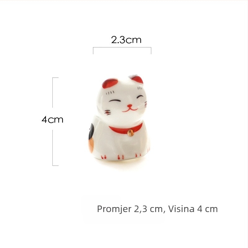 ZAKKA japanski keramički držač za štapiće s mačkom Maneki-Neko, sladak ukras