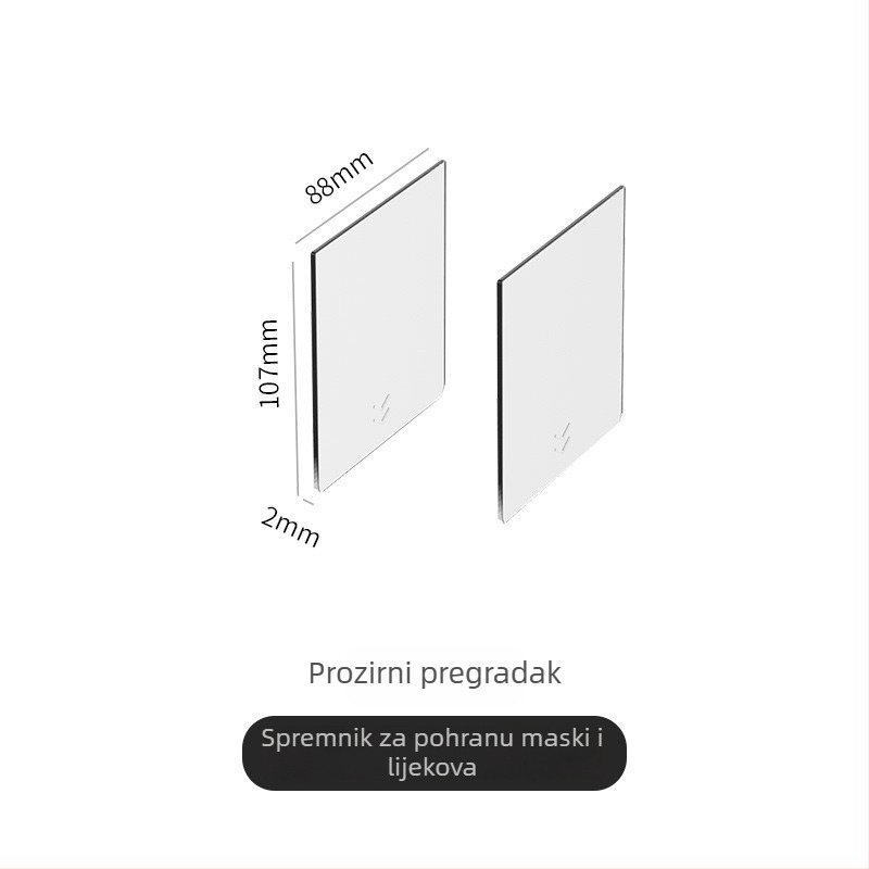 Prozirna prijenosna kutija za lijekove i maske, za dom i studentski dom
