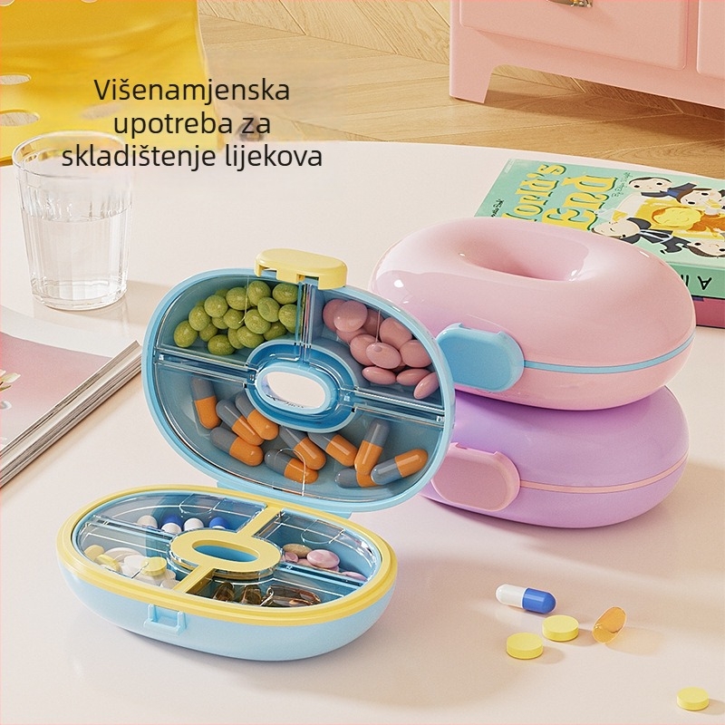 Prijenosna 7-dnevna kutija za lijekove, vodootporna i otporna na vlagu, plastična kutija za pohranu s 7 odjeljaka