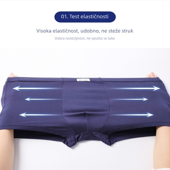 Yashkai muške bokserice od modalnog materijala, srednji pojas, jednobojne, velika veličina, s U-oblik dizajnom