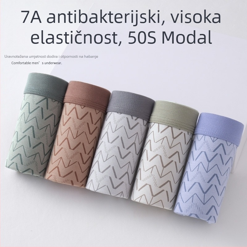 Muške bokserice od Modal, srednje visoke talije, prozračne, plus veličina, lagane za ljeto