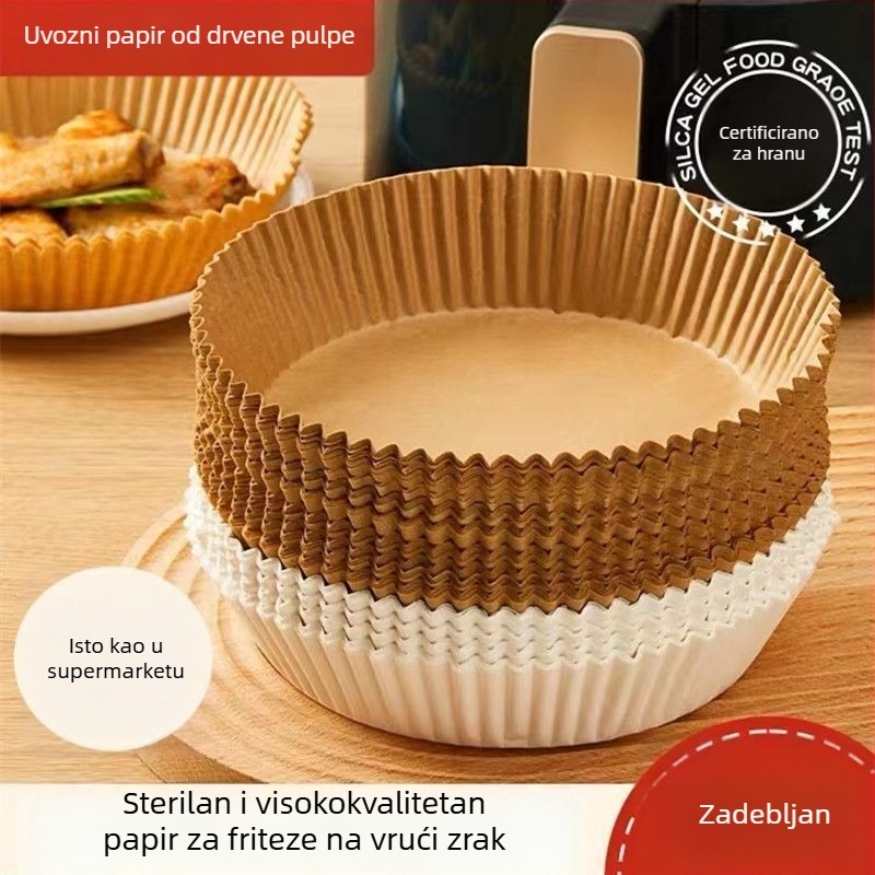 Kvadratni papir za upijanje ulja za fritezu na zrak, za hranu, otporan na visoke temperature, silikon papir