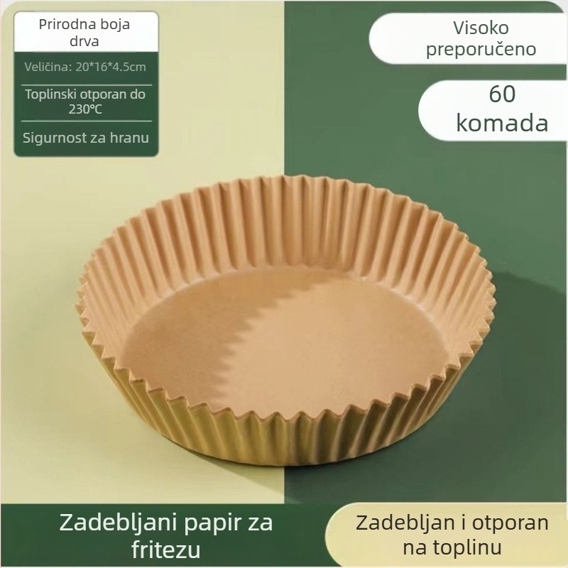 Kvadratni papir za upijanje ulja za fritezu na zrak, za hranu, otporan na visoke temperature, silikon papir