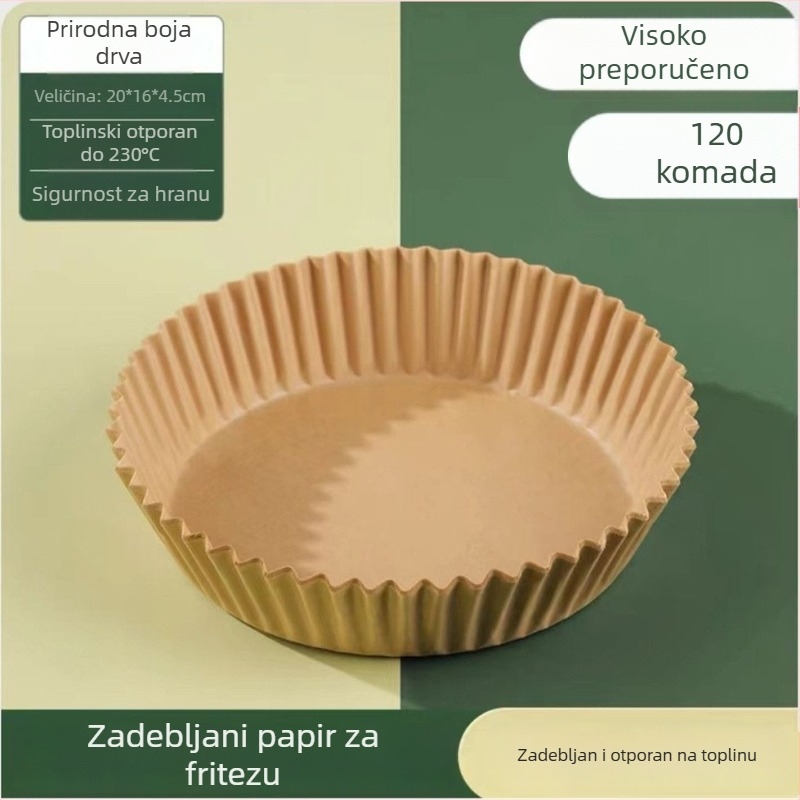 Kvadratni papir za upijanje ulja za fritezu na zrak, za hranu, otporan na visoke temperature, silikon papir