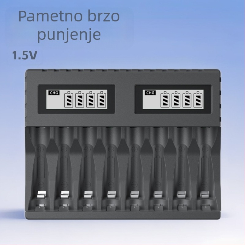 USB LCD inteligentno brzo punjenje s osam pretinaca za AA/AAA litij-ionske baterije