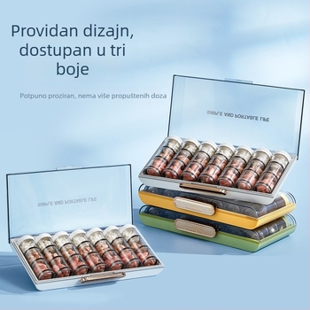 Prijenosni tjedni organizator lijekova sa šest pretinaca – set kutija za tablete