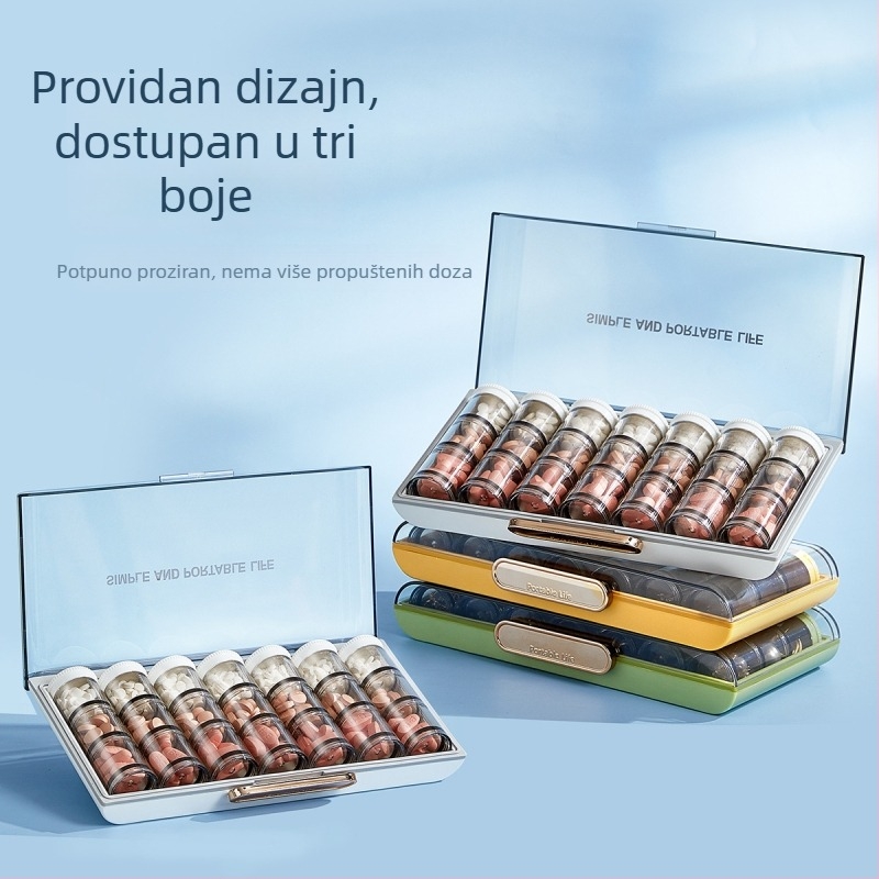 Prijenosni tjedni organizator lijekova sa šest pretinaca – set kutija za tablete