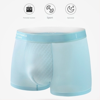 Muške bokserice od ice silk, tanke boxer briefs s mid-rise, hladne i prozračne, antibakterijske, velike veličine, udobne, brzo se suše