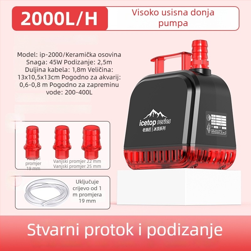 Old Fisherman potopna pumpa za akvarij – izuzetno tiha cirkulacijska pumpa s donjim usisom i filtracijom za male ribnjake