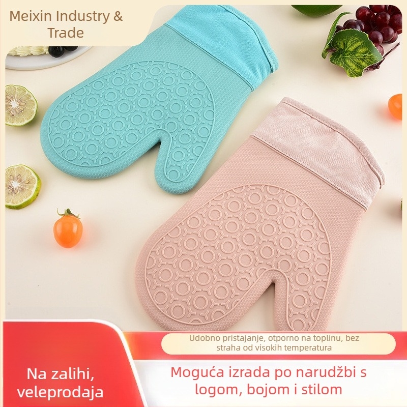 Toplotno otporne silikonske rukavice za mikrovalnu pećnicu, peć i parenje – deblje za kućnu upotrebu