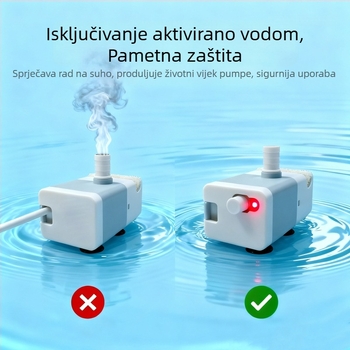 DC mini potopna pumpa za akvarij, USB napajanje, tiho, bočno usisavanje, filtracija i cirkulacija vode
