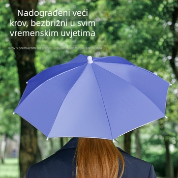 Vanjski kišobran na glavi s UV zaštitom, sklopiva kapa-kišobran za odrasle i djecu, lagan i prenosiv